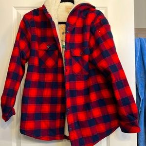 Boston Traders Ladies Sherpa-Lined Hoodie Flannel. XL. New with tags.